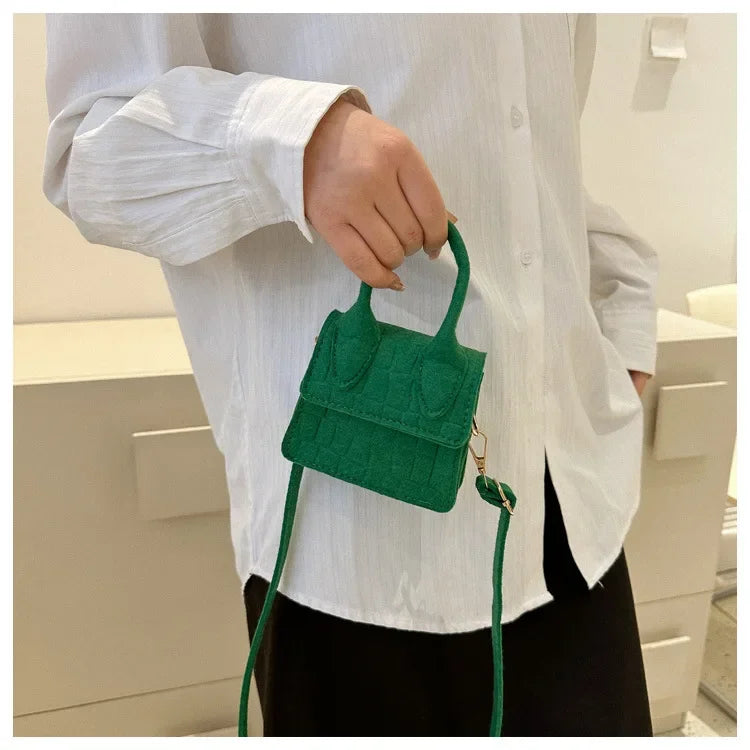 Sac à main en feutre coloré pour femme, mini sacs à main, sac à bandoulière, motif pierre, initié