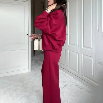 2025 automne femmes survêtement costume noir à manches longues manteau taille haute jambe large pantalons longs ensemble femme mode vêtements de sport dame