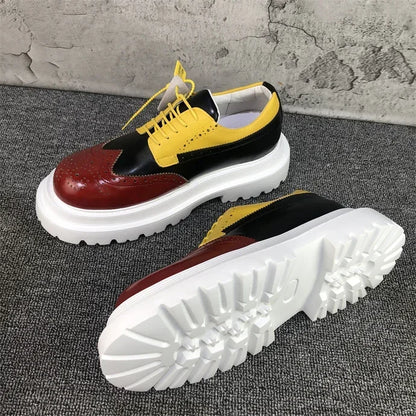 Chaussures Brogue Multi-documents en Cuir group pour Homme, Souliers à Grande Tête, Style Britannique, Décontracté, Rehausseur, Alicante zones me