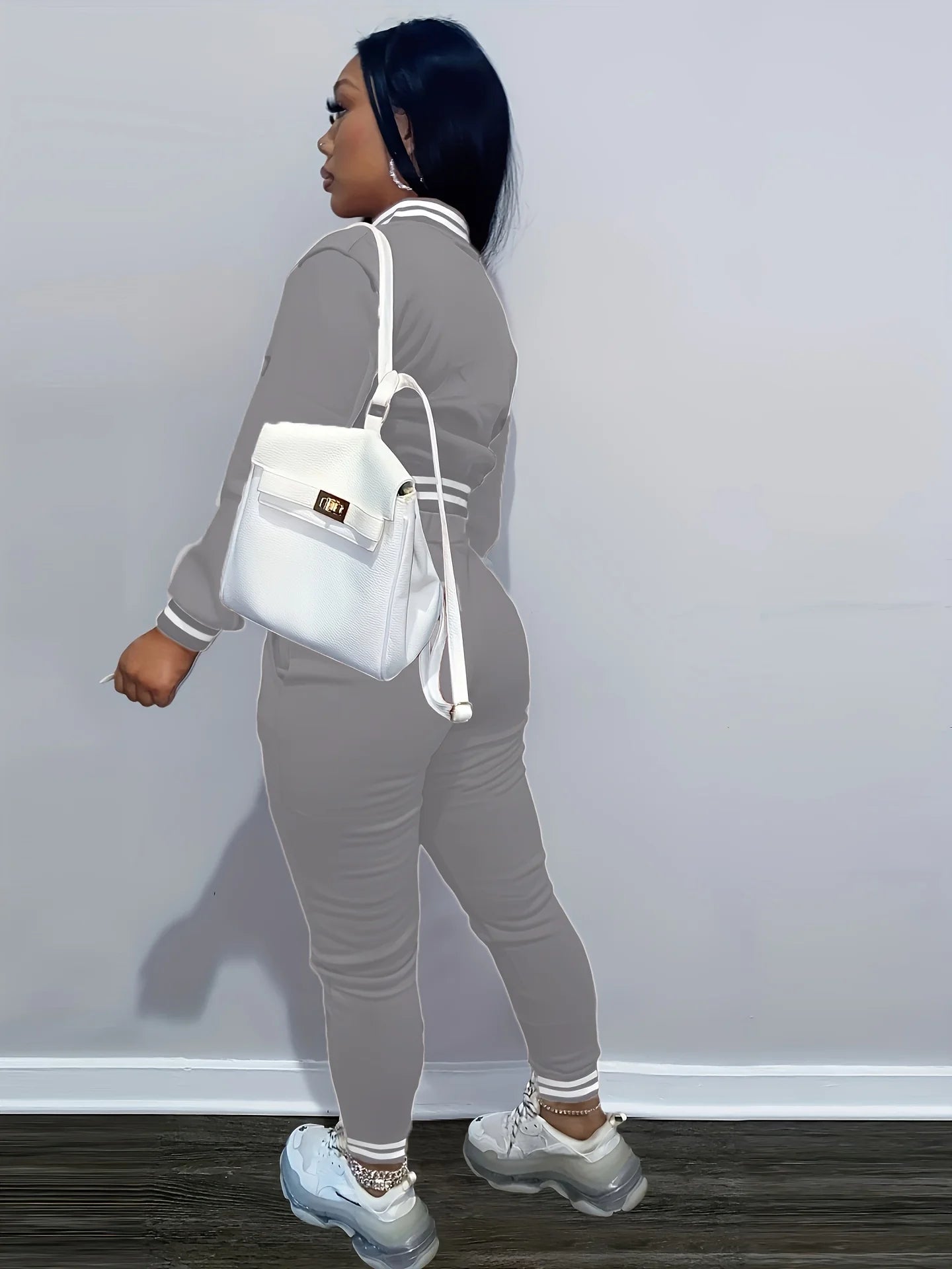 Veste de Baseball Pop de couleur Pure pour femmes, costume de sport à simple boutonnage, deux pi, printemps et automne, Europe et états-unis