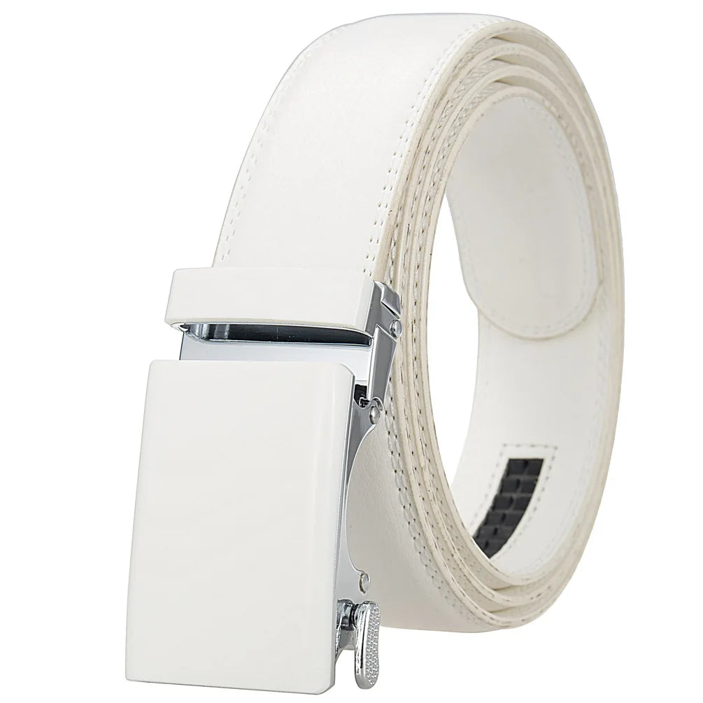 Nouveaux hommes ceinture mode alliage automatique boucle ceinture affaires décontracté décoration ceinture hommes ceintures 3.5 cm noir bleu rouge café