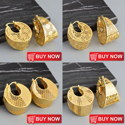 ZEADear – boucles d'oreilles ajourées couleur or 18 carats, en émail noir, gouttes d'huile, boucles d'oreilles, cadeaux de mariage du Nigeria et de l'afrique