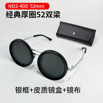 Lunettes de soleil de pêche à gradation réglable à 9 niveaux ND2-400 lunettes de soleil polarisées UV anti UV filtre ND avec ensemble de étuis à lunettes