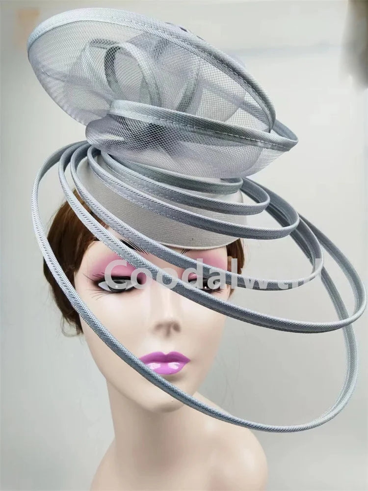 Église Fascinator Chapeau mariage maille casque femmes fête Banquet Chapeau casquette bandeau dames fête thé Royal Ascot pilulier casquettes