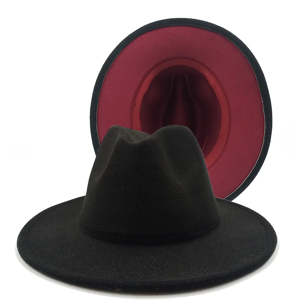 Chapeau Fedora à larges bords pour hommes et femmes, chapeau en feutre ander, chapeau d'église, laine douce, grande taille, DN, britannique, 60cm