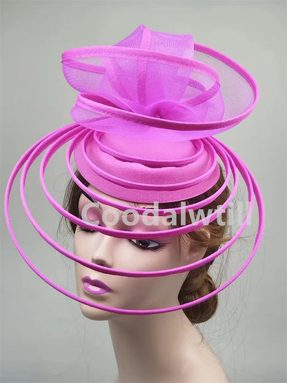 Église Fascinator Chapeau mariage maille casque femmes fête Banquet Chapeau casquette bandeau dames fête thé Royal Ascot pilulier casquettes