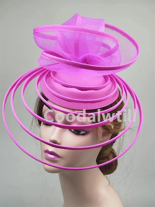 Église Fascinator Chapeau mariage maille casque femmes fête Banquet Chapeau casquette bandeau dames fête thé Royal Ascot pilulier casquettes