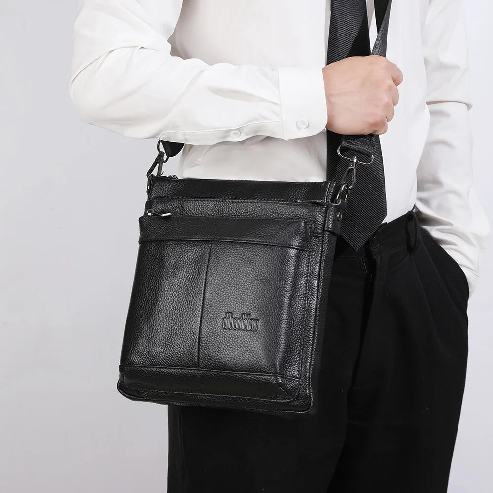 Sac messager en cuir pour hommes, sac à bandoulière d'affaires, petit sac à bandoulière multifonction, sac de voyage pour hommes