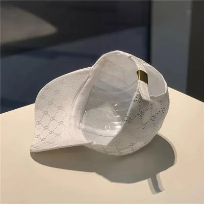 Casquette de Baseball avec lettres en strass, tendance décontractée, chapeau de soleil de rue, protection solaire, cent avec langue de canard, casquette à rebond