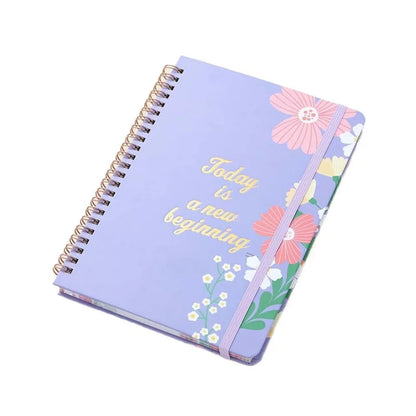 80 feuilles A5 bloc-notes anglais liste de choses à faire impression florale bobine cahier Portable gestion du temps calendrier planificateur bloc-notes