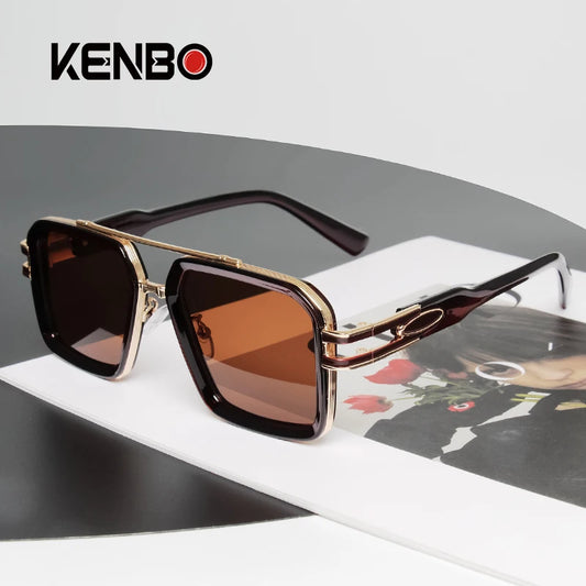 2025 Steam Punk lunettes De soleil rétro carré hommes femmes mode Double faisceau lunettes unisexe cadre en métal nuances à la mode Oculos De Sol