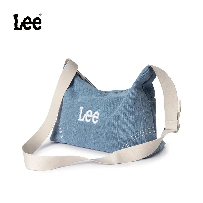 LEE femmes minimalisme Hobo Denim bleu une épaule oreiller sac dames jean doux large en cuir bretelles sacs à bandoulière