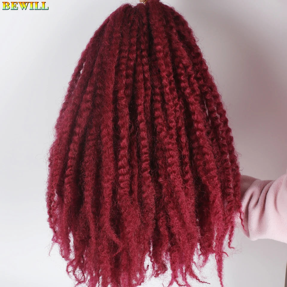 1 - 6 paquets de cheveux en crochet de twists Marley de 18 pouces, de noir et brun à blond, cheveux de tresse ombré Afro Marley synthétique, pour les tresses de mèches fausses