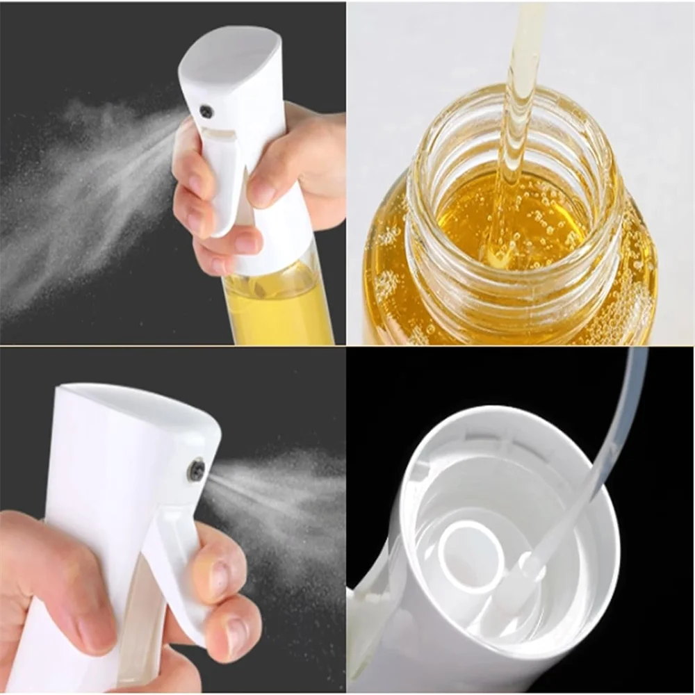 Spray d'huile pour la cuisson, bouteille distributrice d'huile d'olive, pulvérisateur, brume, vinaigre d'huile de qualité alimentaire réutilisable, bouteille de pulvérisation, accessoires de cuisine