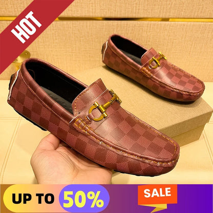 Nouveaux mocassins en cuir véritable hommes Design mocassin mode sans lacet doux plat chaussures décontractées pour hommes chaussures pour homme chaussures de bateau faites à la main