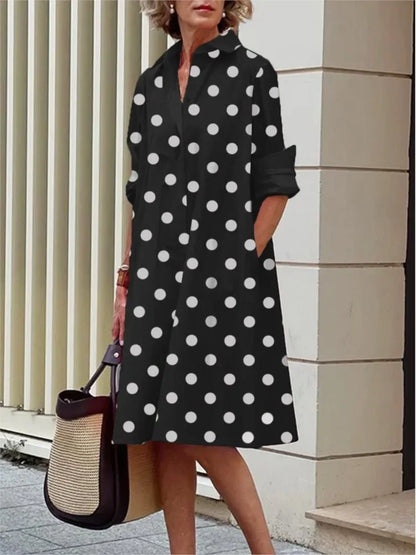 Robe chemise imprimée à la mode pour femmes, décontractée, manches longues, boutons, robes amples, style Boho, jupe de vacances, vêtements pour femmes, nouvelle collection été