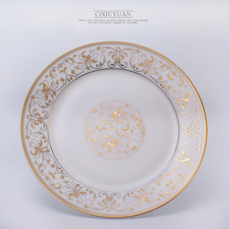 Assiettes et plats en porcelaine tendre, plats de buffet en céramique pour la fête, chargeurs d'assiettes, ensemble de 2 pièces, 8 + 10 pouces