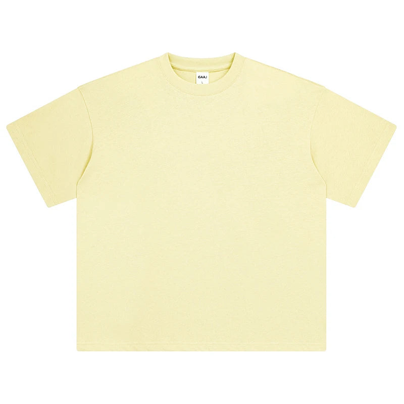 100 T shirt en coton lourd pour hommes et femmes, Tops à manches courtes, Tee shirts solides et surdimensionnés, vêtements de qualité 6.8oz 230gsm