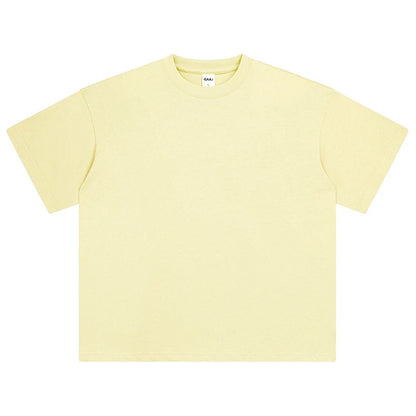 100 T shirt en coton lourd pour hommes et femmes, Tops à manches courtes, Tee shirts solides et surdimensionnés, vêtements de qualité 6.8oz 230gsm