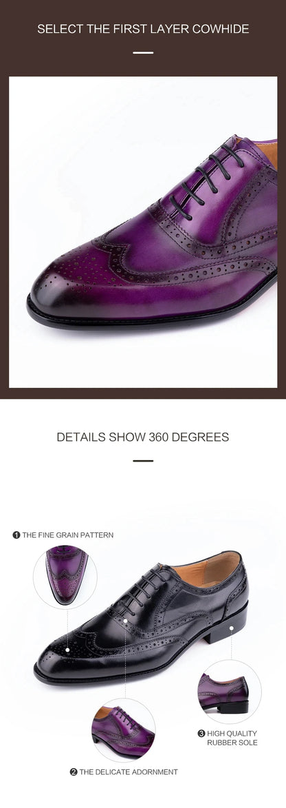 Chaussures Oxford faites à la main pour hommes, chaussures Derby à lacets, cuir véritable, élégantes, carrées, artisanat, fête de mariage, nouvelle tendance, mode