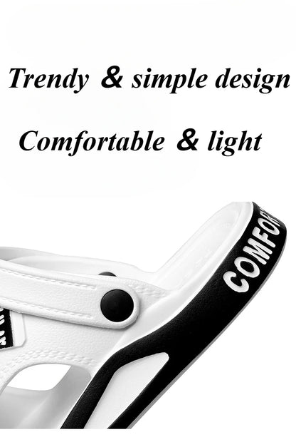 Sandales d'été Eva pour hommes, pantoufles à la mode, légères, douces, plates, antidérapantes, pour l'extérieur, la plage, à bout ouvert