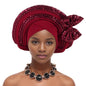 Cravate de Sauna à Paillettes pour Femme, Turban Africain avec Nministériels d Papillon Doux, Accessoire de ix