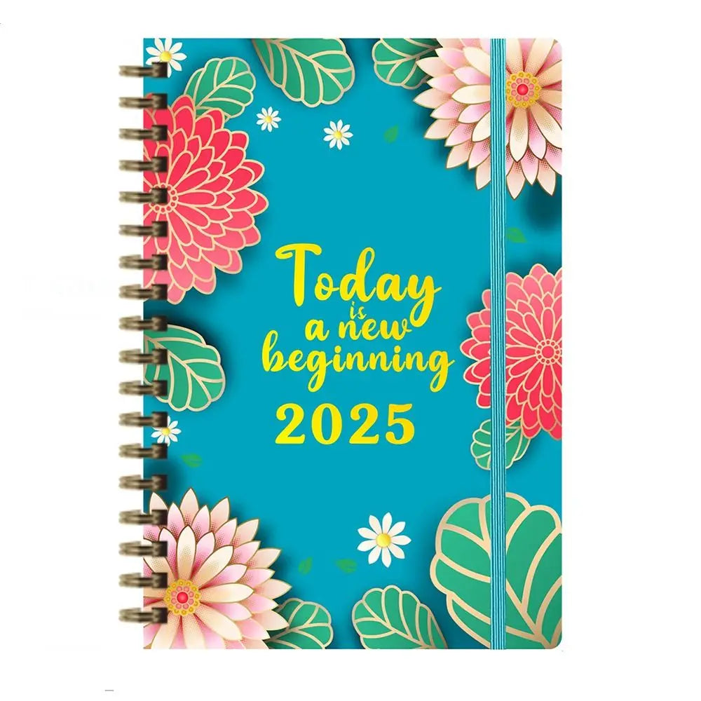 Anglais A5 Agenda livre à faire liste prendre des Notes 2025 calendrier planificateur bloc-Notes 12 mois Agenda hebdomadaire académique 365 jours bloc-Notes