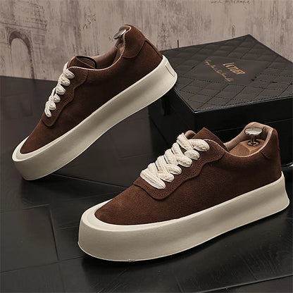 Chaussures en cuir suédé pour hommes, baskets de marche, appartements d'extérieur, vintage, à la mode, luxe, designer, nouveau
