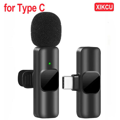 XIKCU Microphone Lavalier sans fil Portable enregistrement Audio vidéo Mini micro pour iPhone diffusion en direct téléphone de jeu avec réception