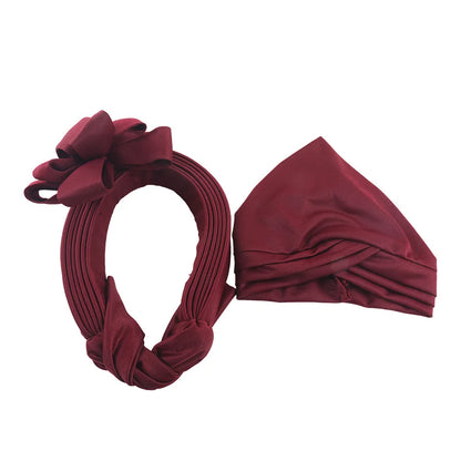 Grande fleur Turban casquette pour femmes élégant Auto Gele couvre-chef dame africaine bandeau Nigeria femme couvre-chef chapeau musulman