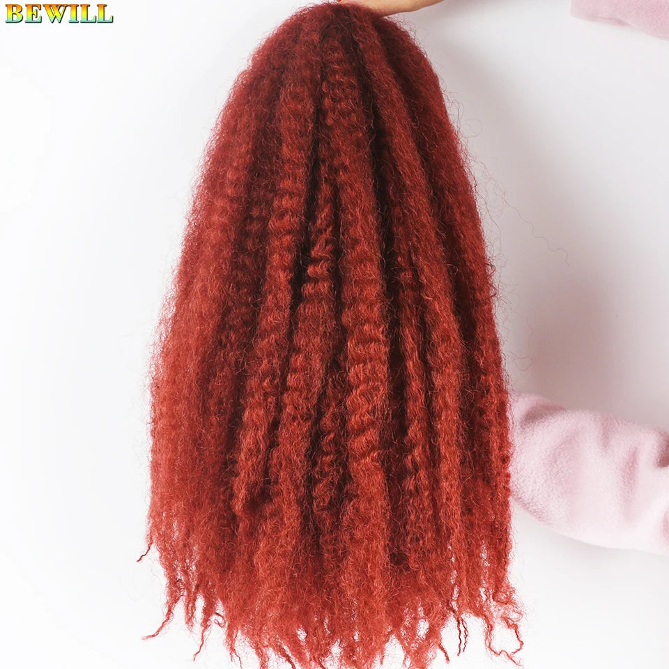 1 - 6 paquets de cheveux en crochet de twists Marley de 18 pouces, de noir et brun à blond, cheveux de tresse ombré Afro Marley synthétique, pour les tresses de mèches fausses