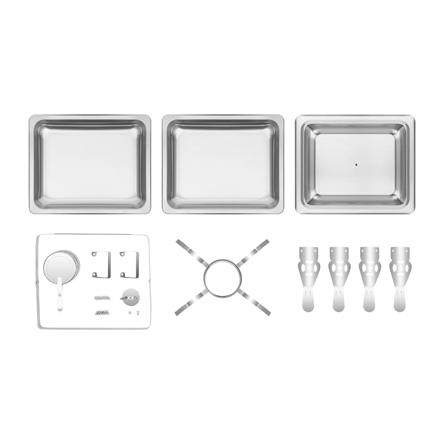 Réchaud/couvercle en acier inoxydable 6L, récipient chauffant pour Catering, Buffet de fête, poêle carré en libre-Service