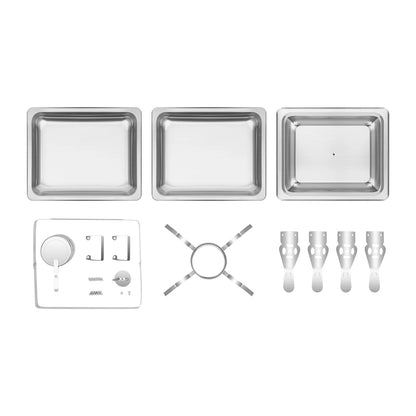 Réchaud/couvercle en acier inoxydable 6L, récipient chauffant pour Catering, Buffet de fête, poêle carré en libre-Service