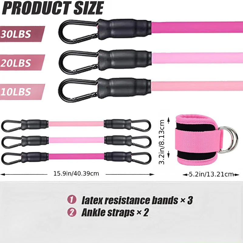 Sangles de cheville bandes de résistance ensemble Fitness entraînement équipement d'exercice cheville poids Yoga élastique Fitness bande pour salle de sport homme femme