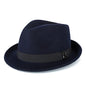 Hommes hiver épais chaud feutre Fedora chapeaux laine Gentleman Jazz casquette homburg mâle classique à bord étroit chapeau haut-de-forme