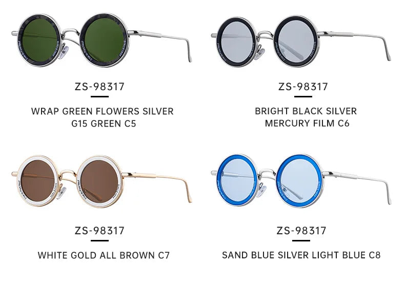 2025 Steampunk lunettes de soleil pour hommes mode ronde Punk lunettes de soleil vacances Oculos lunettes d'extérieur Vintage Designer tendance Lentes