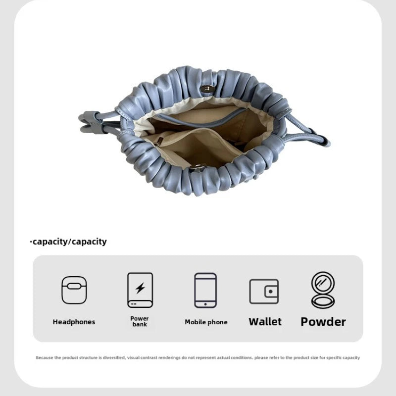 Mode d'été nouveau sac à bandoulière femmes PU simple épaule Mini sac de luxe polyvalent plissé décontracté petit sac carré