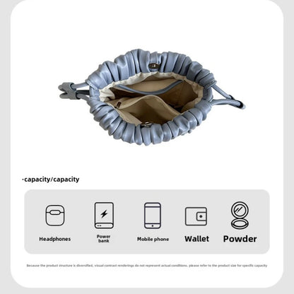 Mode d'été nouveau sac à bandoulière femmes PU simple épaule Mini sac de luxe polyvalent plissé décontracté petit sac carré