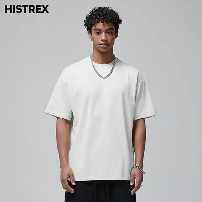 100 T shirt en coton lourd pour hommes et femmes, Tops à manches courtes, Tee shirts solides et surdimensionnés, vêtements de qualité 6.8oz 230gsm