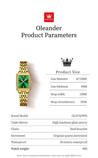 OLEVS-Montre-bracelet à quartz étanche élégante pour femme, date automatique, marque supérieure, montre originale pour femme, luxe, 9995, 2025