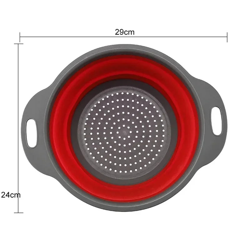 1/2 pièces Silicone rond pliant légumes Fruits lavage égouttoir panier passoire pliable égouttoir accessoires de cuisine
