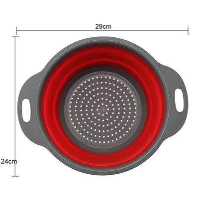 1/2 pièces Silicone rond pliant légumes Fruits lavage égouttoir panier passoire pliable égouttoir accessoires de cuisine