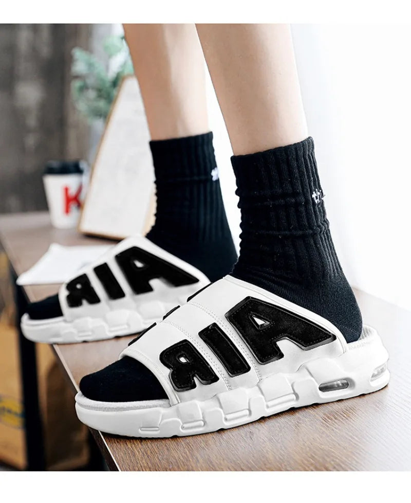 Nouveaux hommes d'été pantoufles homme coussin d'air pantoufles de créateur tongs pour hommes doux antidérapant pantoufles de sport pour hommes Chanclas Hombre