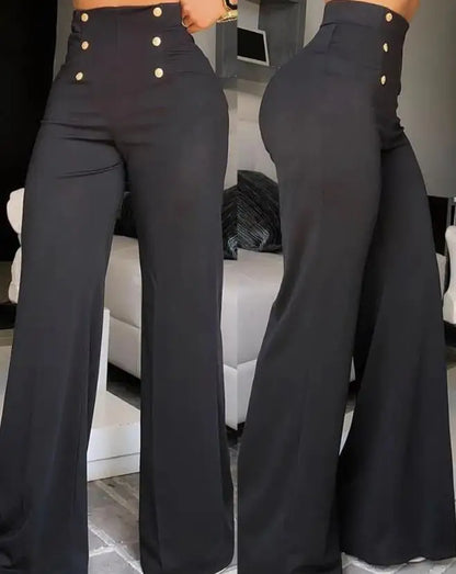 Pantalon Bootcut élégant taille haute, jambes larges, mode européenne et américaine, pantalon évasé Simple pour femmes, été 2023