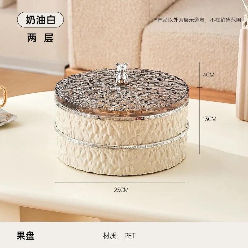 Boîte à snacks transparente multicouche, anti-poussière, acrylique, fruits secs, boîte de rangement pour bonbons et noix, salon moderne, conteneur solaire