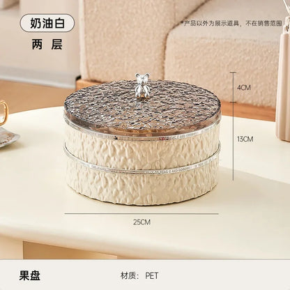 Boîte à snacks transparente multicouche, anti-poussière, acrylique, fruits secs, boîte de rangement pour bonbons et noix, salon moderne, conteneur solaire