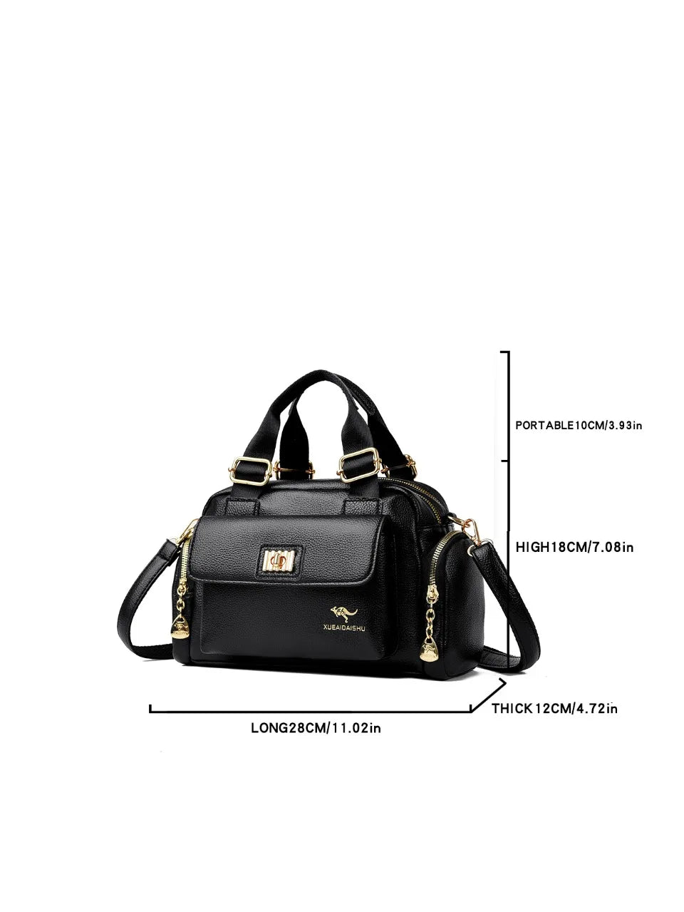 Sac à bandoulière en cuir PU de haute qualité pour femmes, fourre-tout, sacoche multi-poches pour les déplacements quotidiens