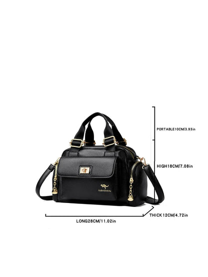 Sac à bandoulière en cuir PU de haute qualité pour femmes, fourre-tout, sacoche multi-poches pour les déplacements quotidiens