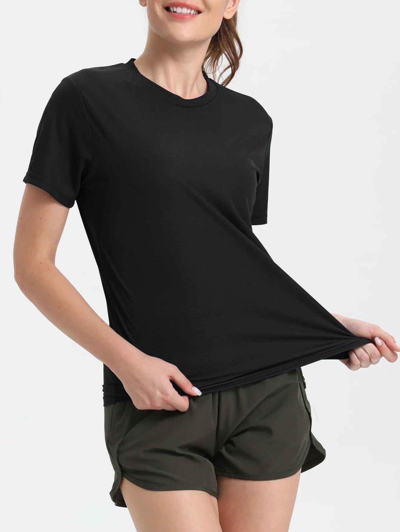 T-Shirt de Sport ultraléger à séchage rapide pour femmes, couleur unie, léger et respirant, chemise de Compression de gymnastique de course