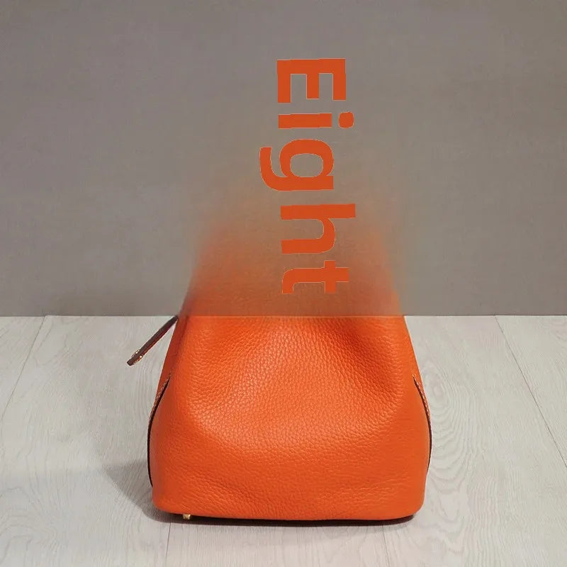 Sac à lunch en cuir de vachette véritable, panier alimentaire E27, sac à main de pique-nique Amazon, poignée supérieure souple, 2024 importé